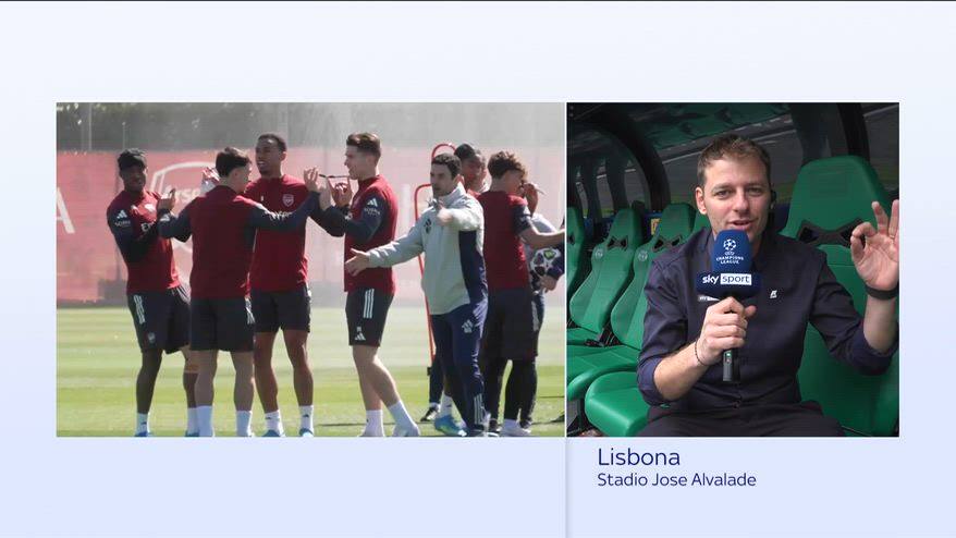 Arsenal, l'allenamento di Arteta col le penne