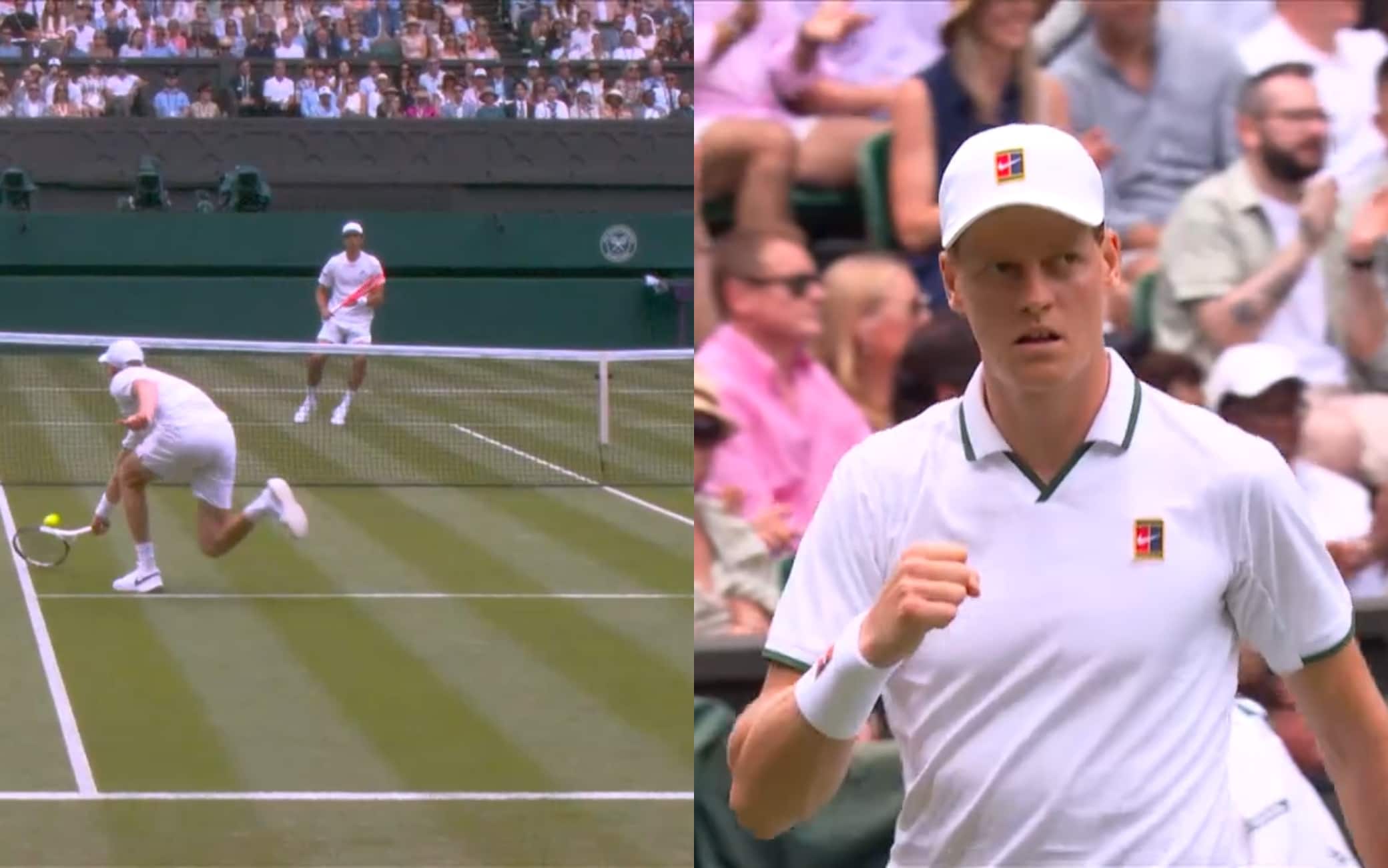 Sinner incanta Wimbledon, recupero e riga contro Borges: il video