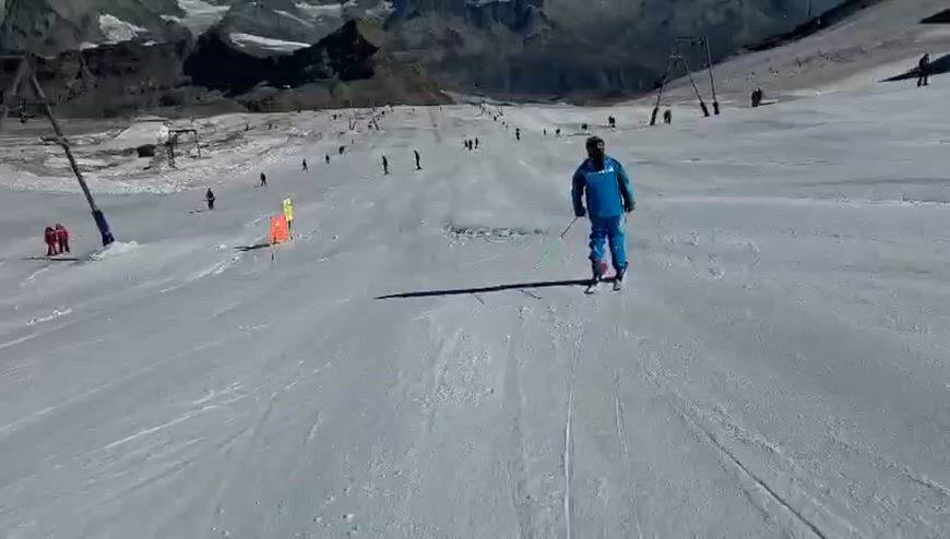 Federica Brignone torna ad allenarsi a Cervinia 