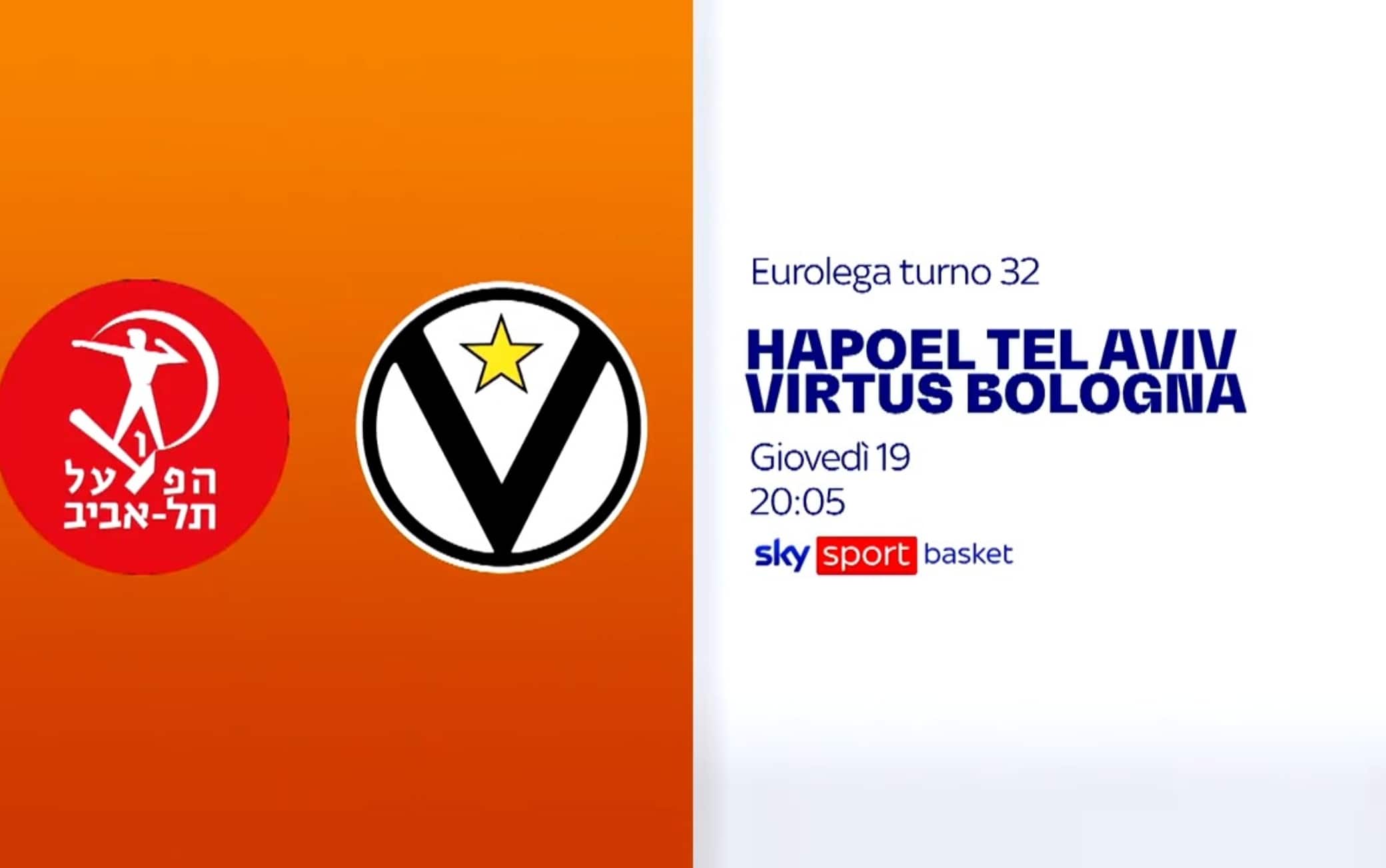  Hapoel Tel Aviv-Virtus Bologna di Eurolega: dove vedere la partita in tv e streaming