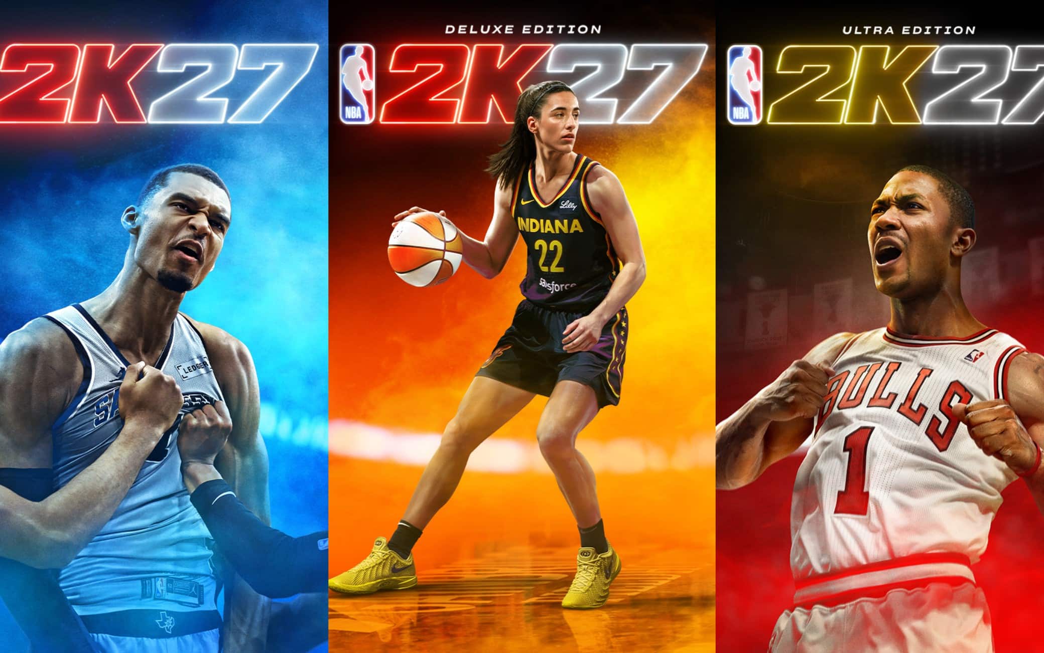 NBA, Wembanyama, Rose e Caitlin Clark sulla copertina di NBA 2K27