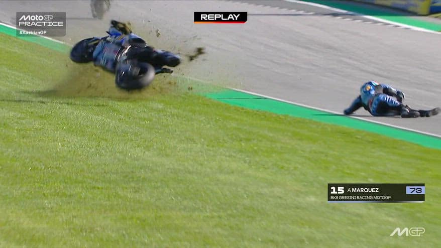 Alex Marquez a terra: bandiera rossa nelle Pre-quali