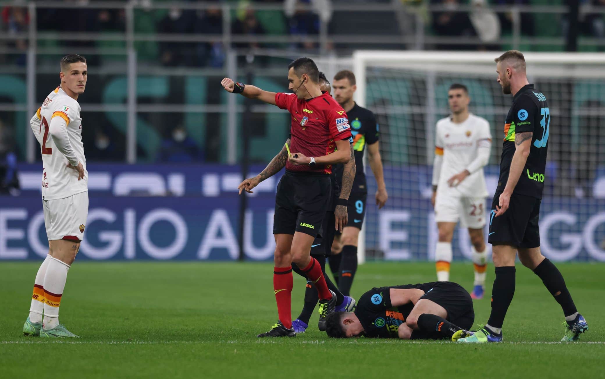 L'infortunio di Bastoni in Inter-Roma