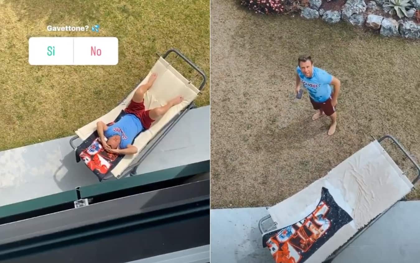 Antonio Cassano prima e dopo il gavettone 