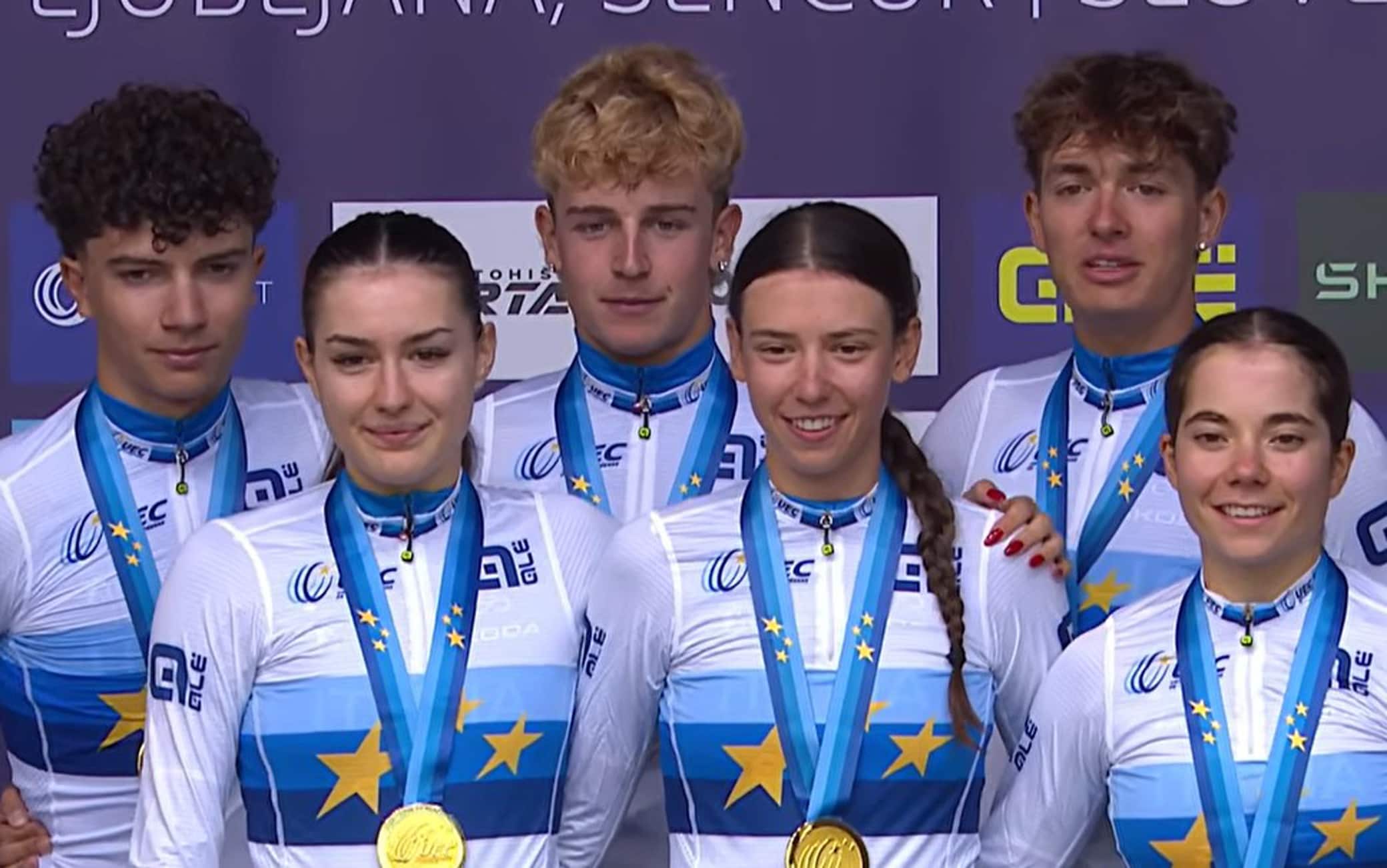 Europei di ciclismo, l'Italia vince la cronometro staffetta mista juniores. Classifica