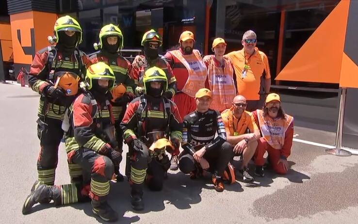 F1, GP Spagna, McLaren Norris pompieri