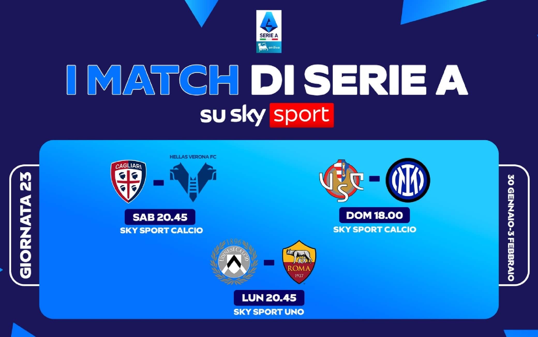 Serie A, la presentazione della 23^ giornata: orari, arbitri e squalificati