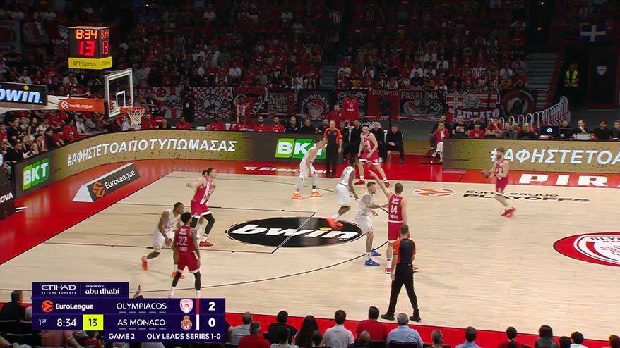 Olympiacos-Monaco gara-2 94-64: highlights Eurolega
