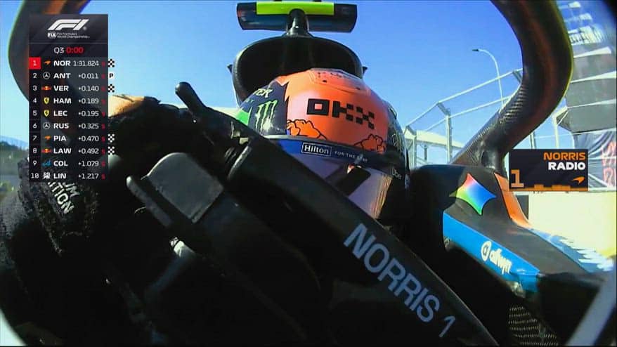 Norris 'Monumental', la gioia via radio per la pole a Madrid