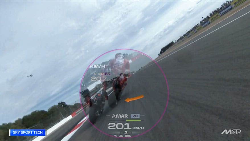 Bezzecchi-Marquez, il duello a Silverstone allo Sky Tech