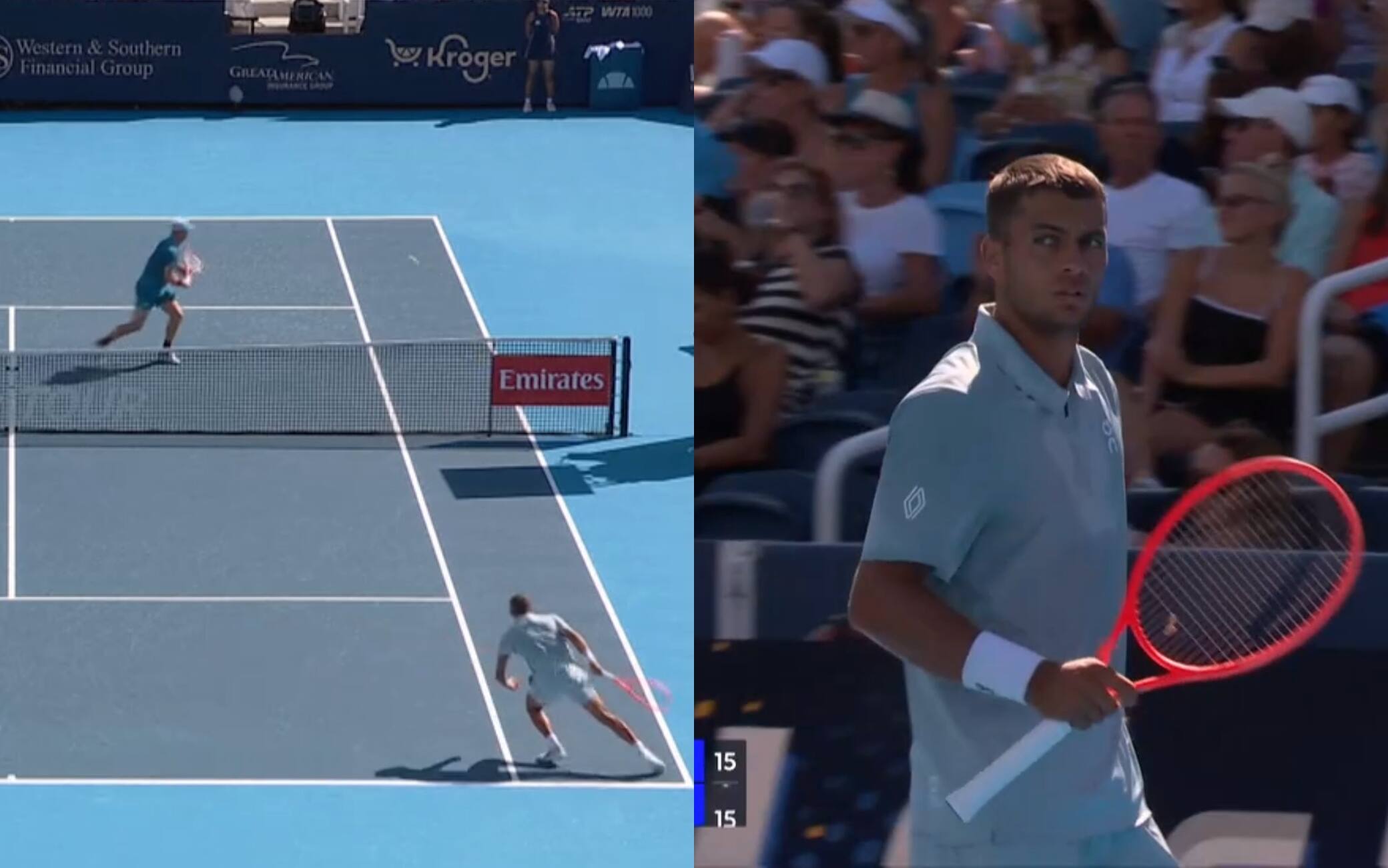 Cobolli incanta all'Atp Cincinnati: passante magico contro Paul. VIDEO