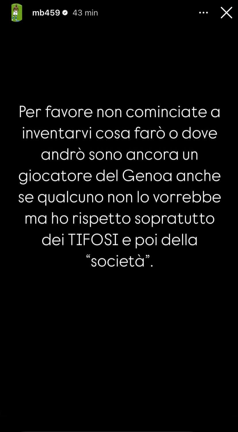 La storia su Instagram pubblicata da Balotelli