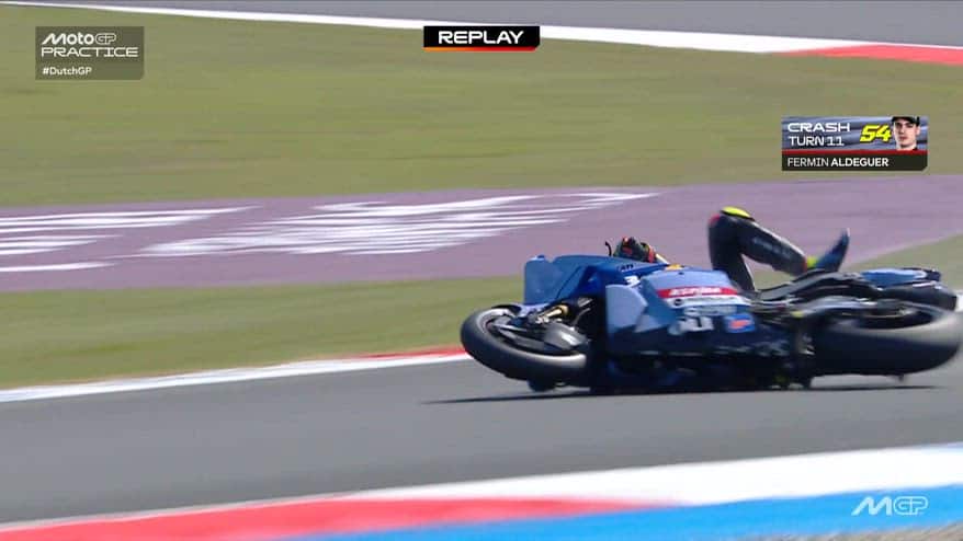 Assen, la caduta di Fermin Aldeguer nelle Pre-qualifiche