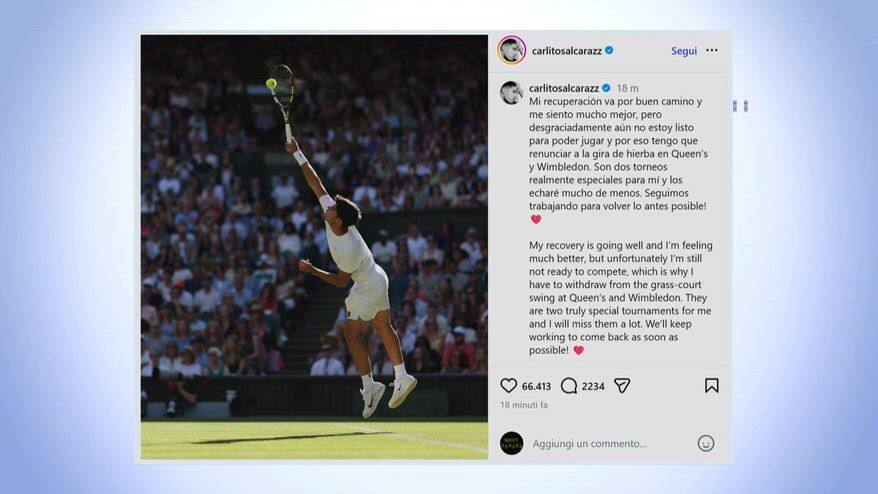 Alcaraz salta anche Wimbledon: le news