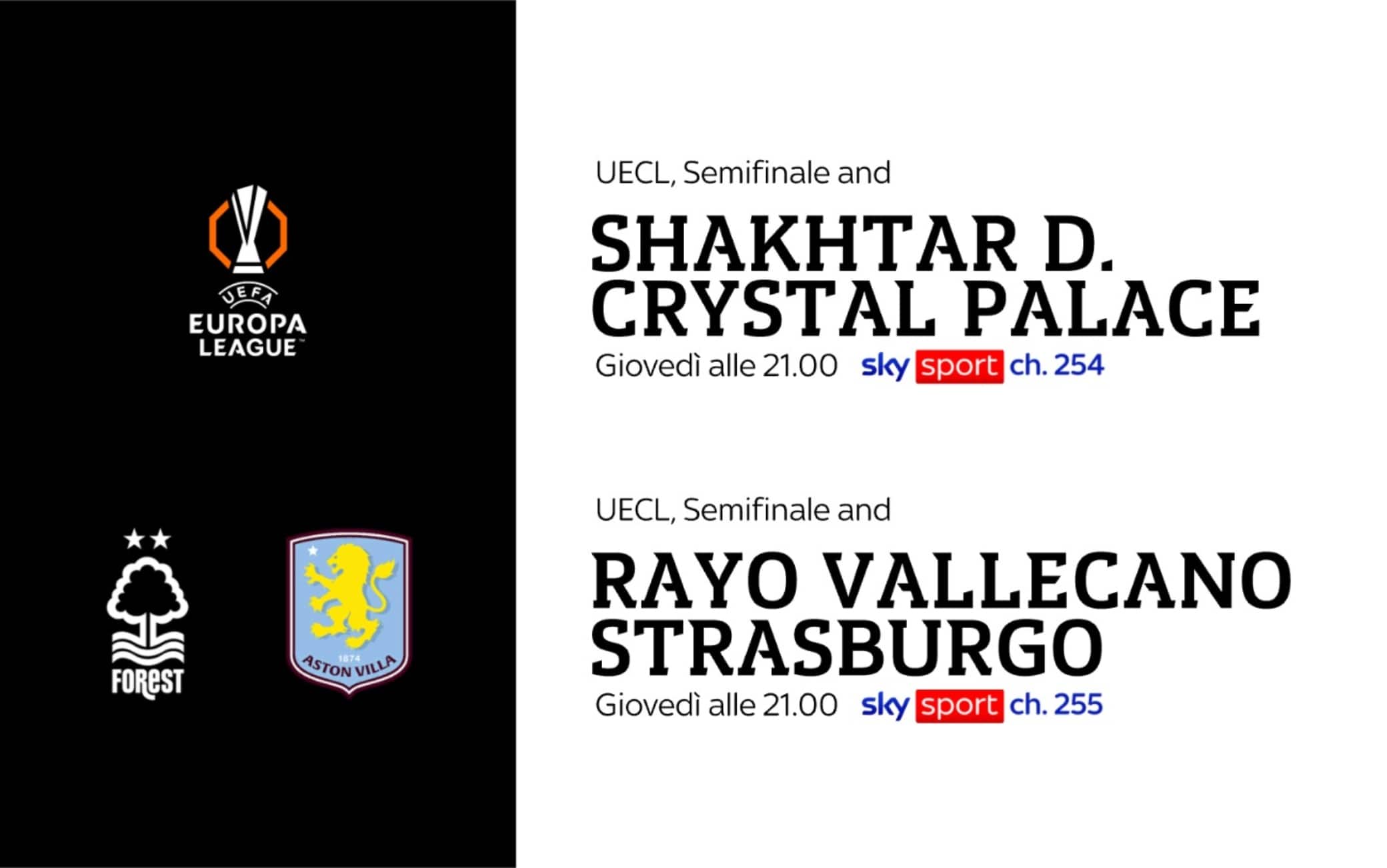Conference League, il calendario e gli orari delle semifinali