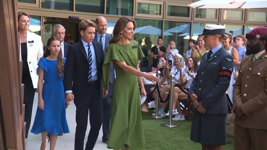L'arrivo della Principessa Kate per la finale Sinner-Zverev