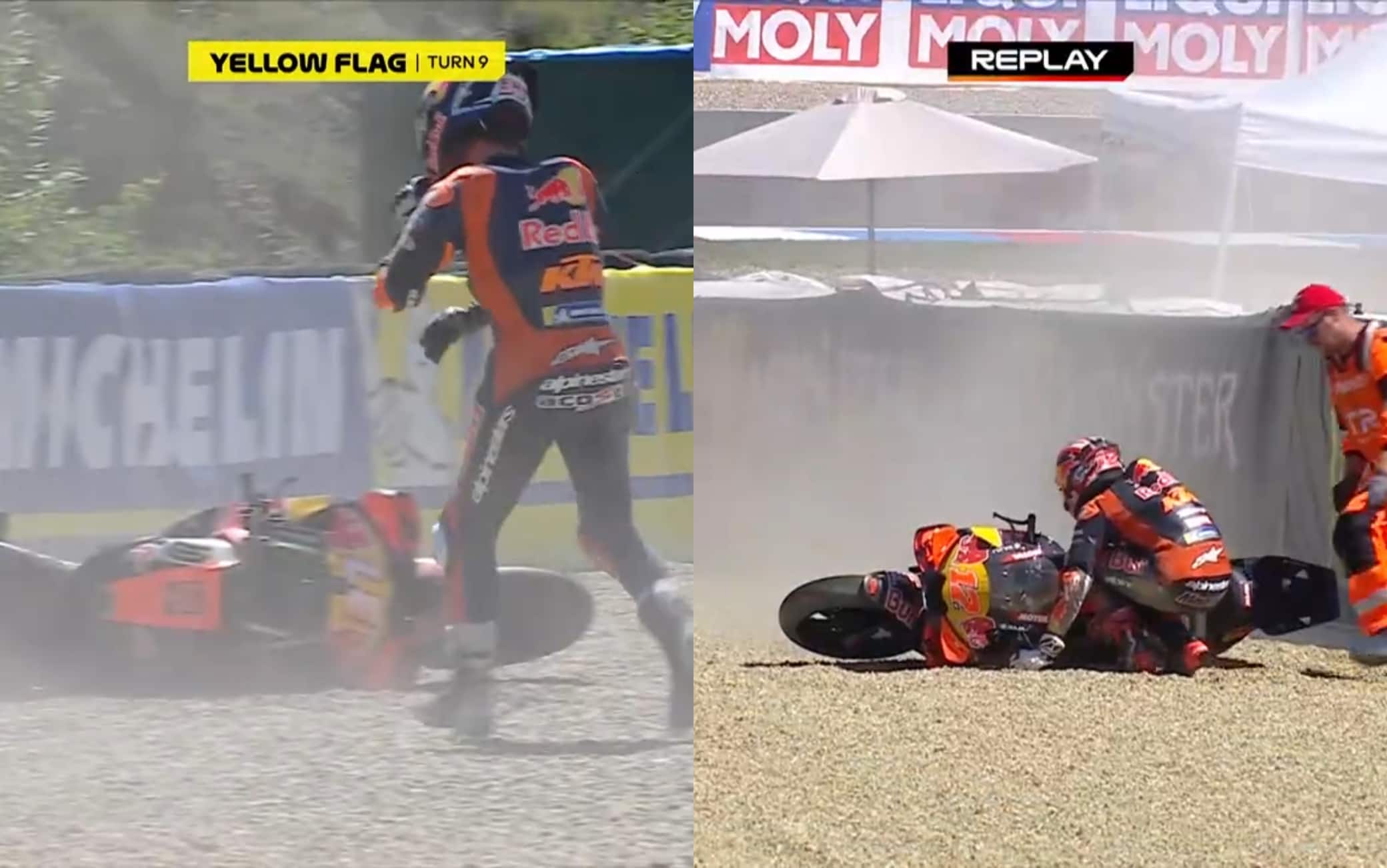 MotoGP, problemi col grip per i piloti a Brno: cadono Acosta e Vinales. VIDEO