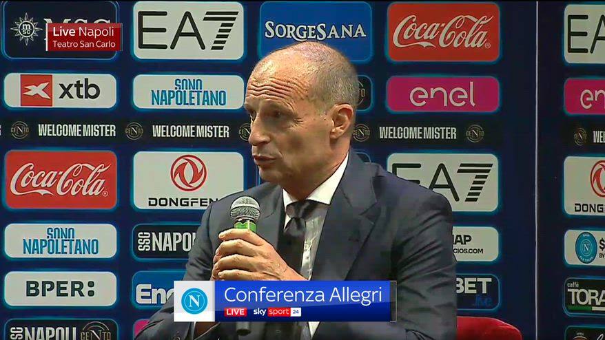 Napoli, Allegri in conferenza su Cardinale e il Milan