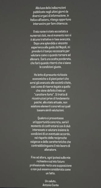 messaggio conte