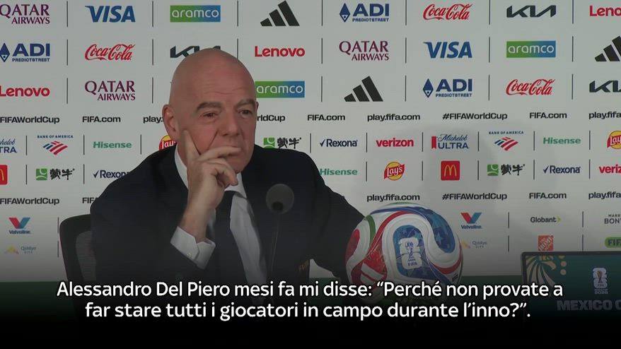 Infantino: "L'inno dei Mondiali? Un'idea di Del Piero"