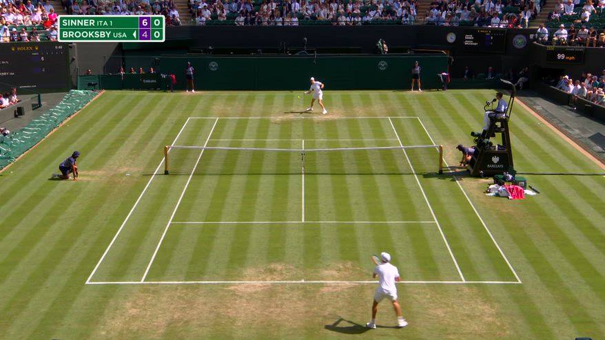Wimbledon, Sinner a segno con il dritto lungolinea