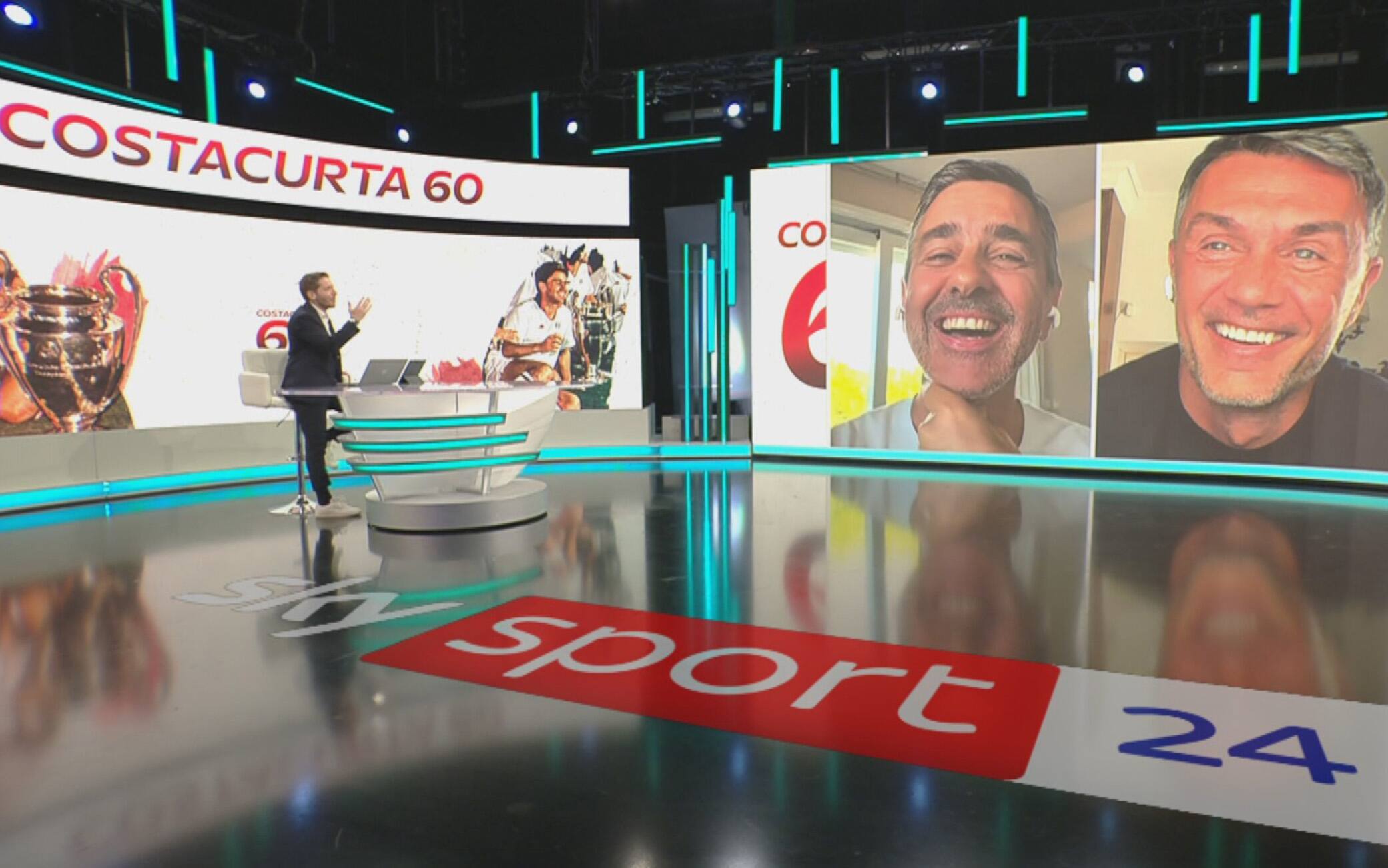 Costacurta fa 60 anni, la sorpresa di Maldini a Sky: che show in diretta!