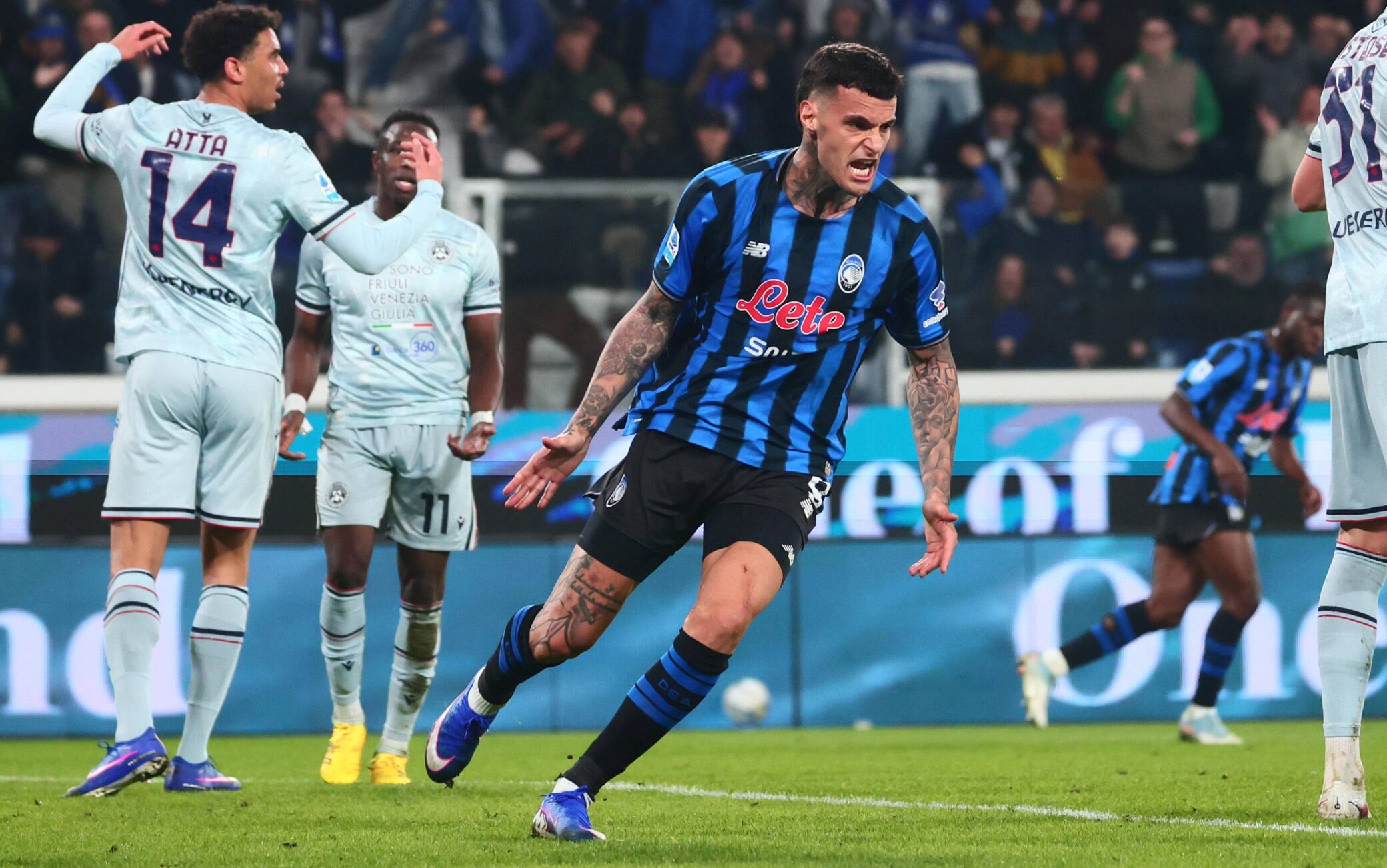 Atalanta-Udinese 2-2: due gol per Scamacca, Palladino rimonta da 0-2