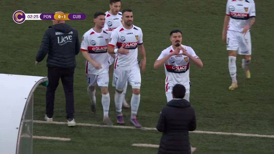 Che azione del Gubbio: il gol di Varone contro il Pontedera