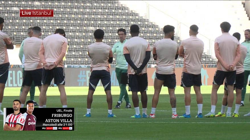 Aston Villa, l'allenamento alla vigilia con il Friburgo