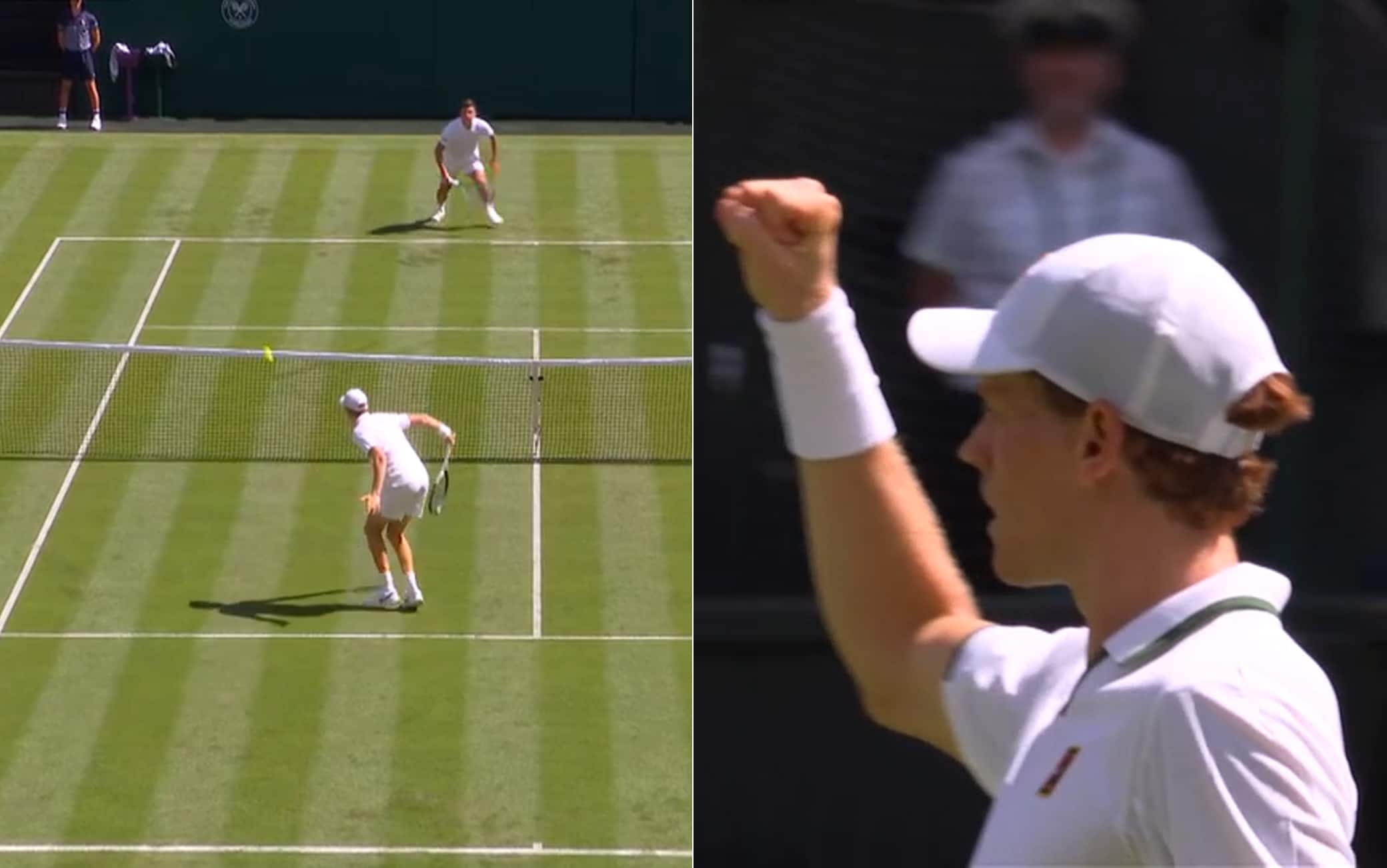 Sinner, volée deliziosa con Kecmanovic a Wimbledon. VIDEO