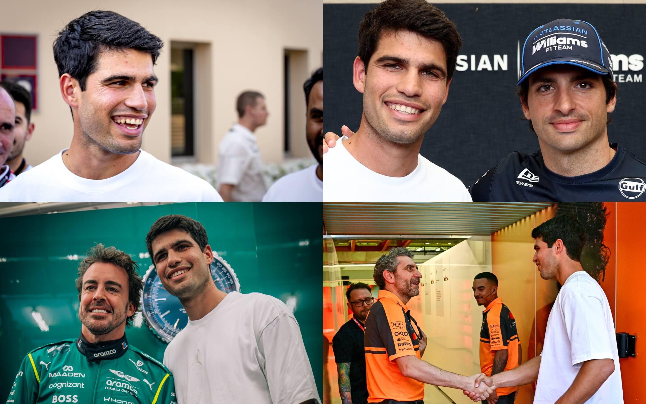 Alcaraz: incontro con Alonso, Sainz e Stella ai test F1 in Bahrain. FOTO