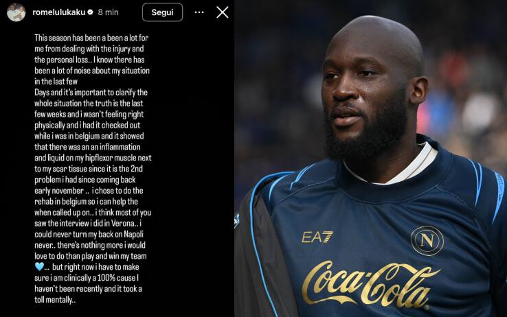 Lukaku sui social: "Stagione difficile per me, voglio tornare al 100%" 