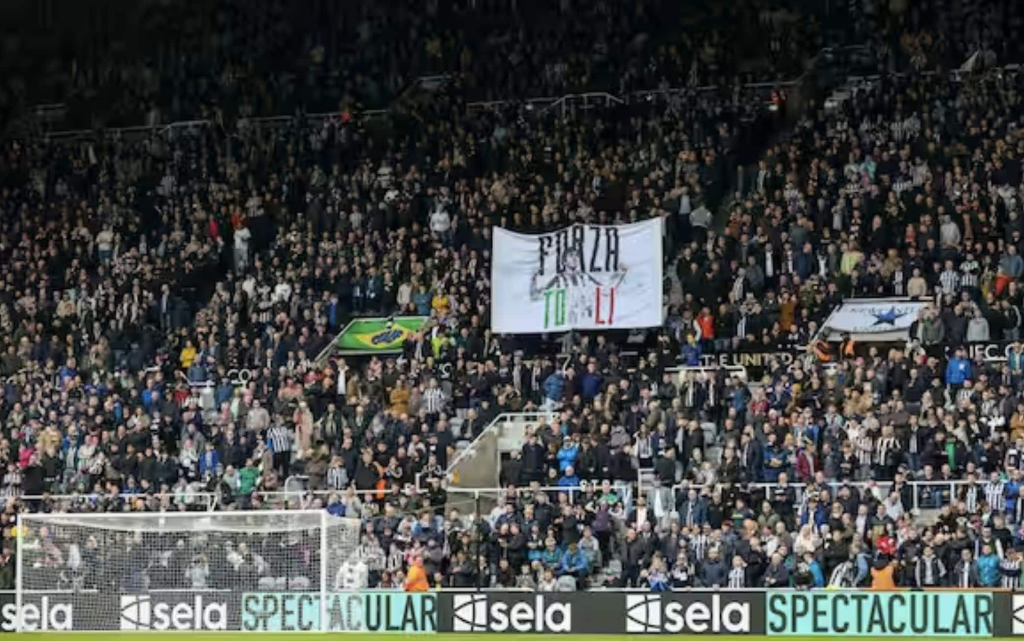 Lo striscione dei tifosi per Tonali