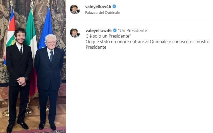 Rossi, la compagna Francesca Sofia Novello e il presidente Mattarella