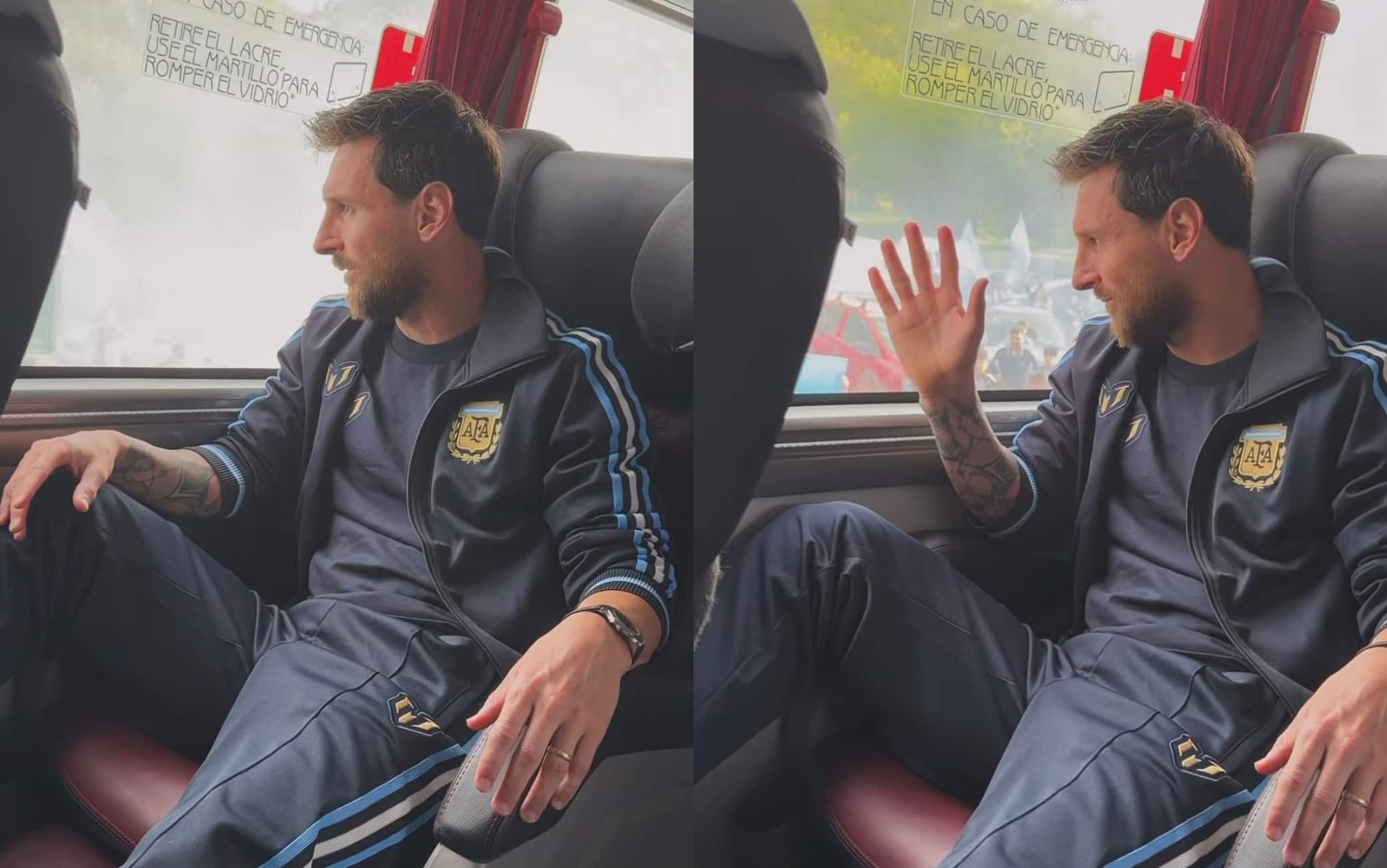 Messi, l'emozionante arrivo allo stadio filmato da Lisandro Martinez. VIDEO