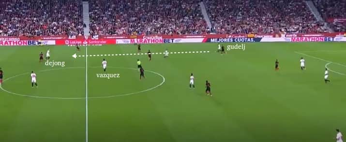 Il Siviglia libera Vazquez fronte alla porta