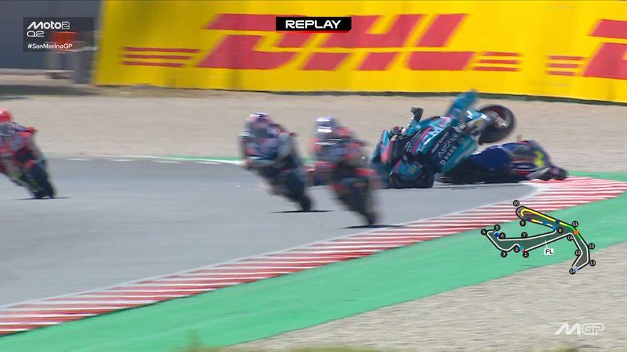 Moto2, Ferrandez e Alonso finiscono a terra nel Q2 di Misano