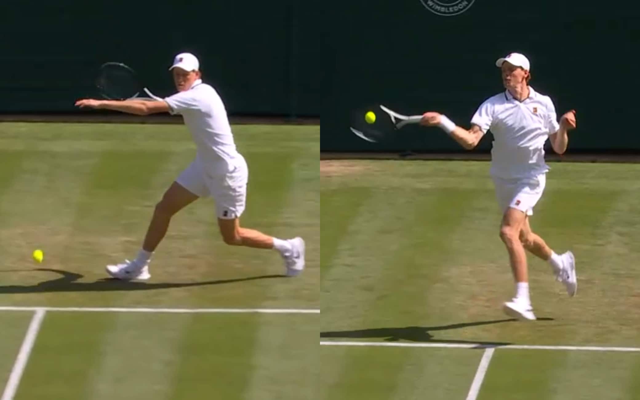 Wimbledon, Sinner di potenza: il dritto lungolinea con Brooksby è imprendibile