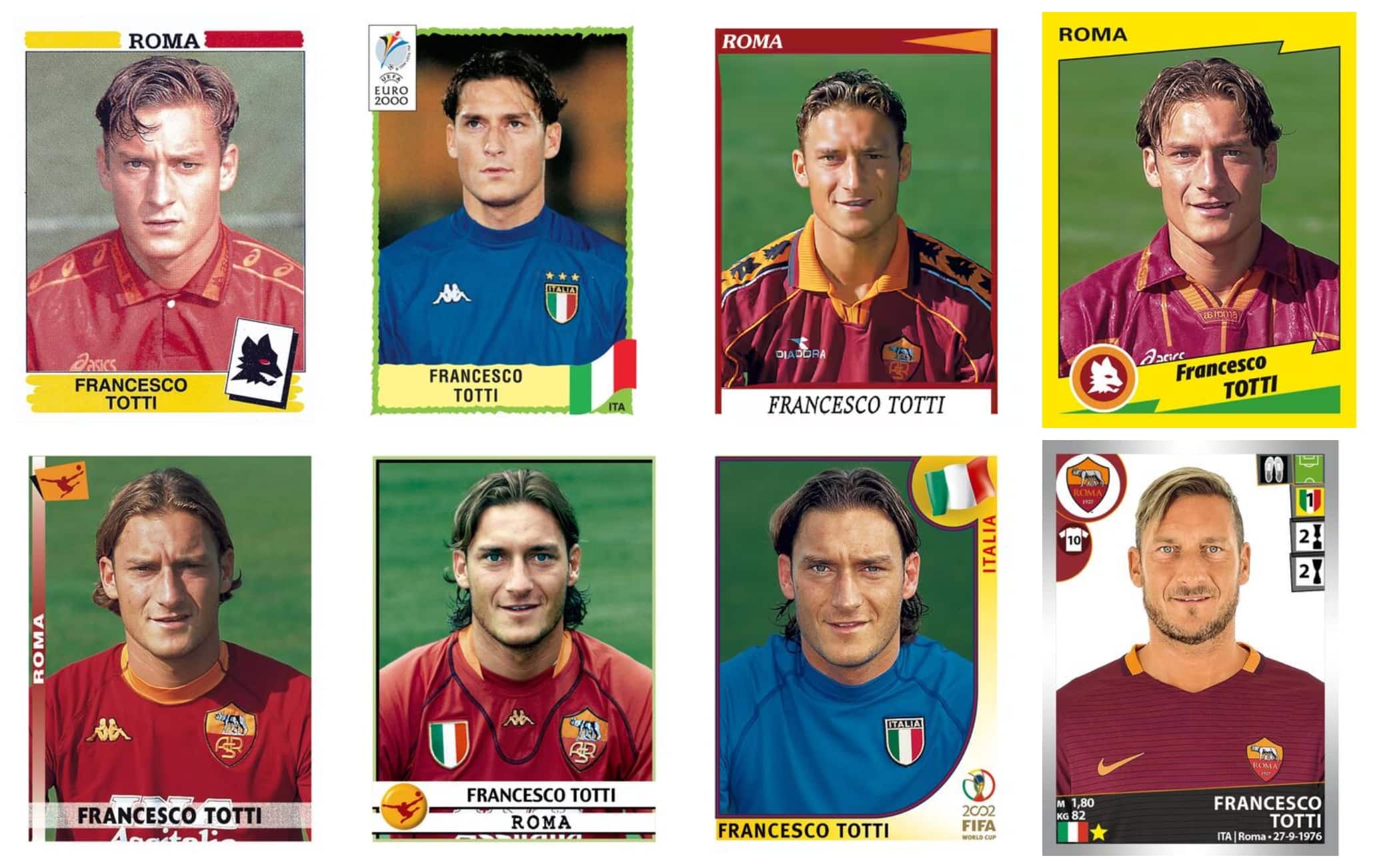 Francesco Totti, oggi il 50° compleanno: 25 anni di Serie A in figurine