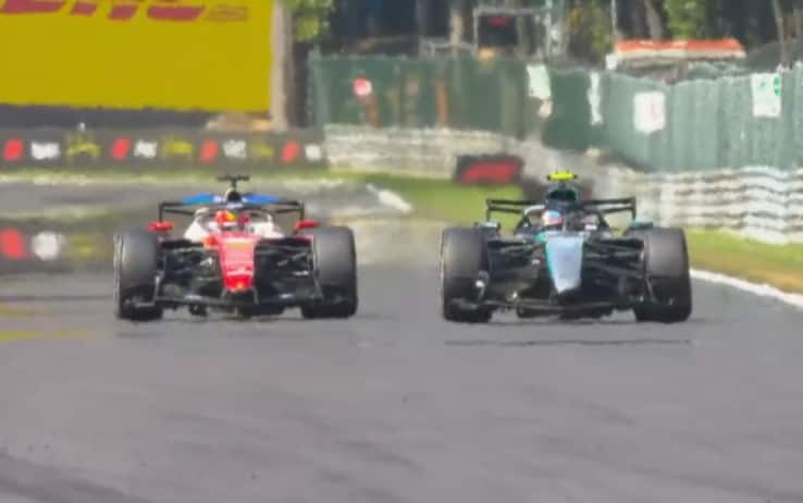 Formula 1, giro 34 del GP Belgio: il sorpasso decisivo di Antonelli su Leclerc