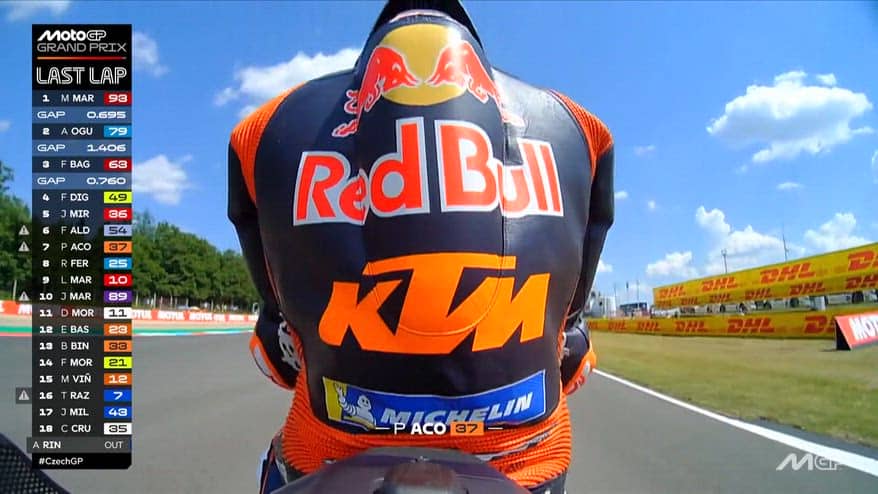 Acosta, la Ktm si spegne all'ultimo giro a Brno