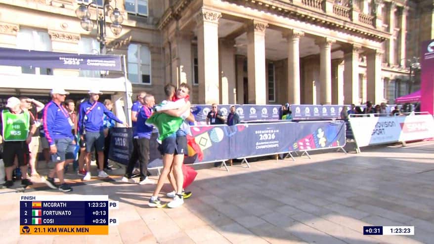 Fortunato argento, Cosi bronzo: video mezza maratona marcia