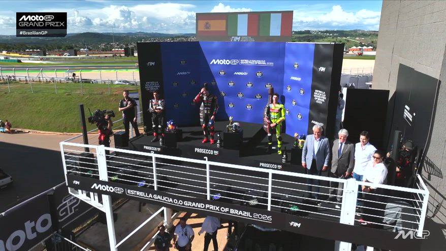 GP Brasile, l'inno italiano per Bezzecchi sul podio