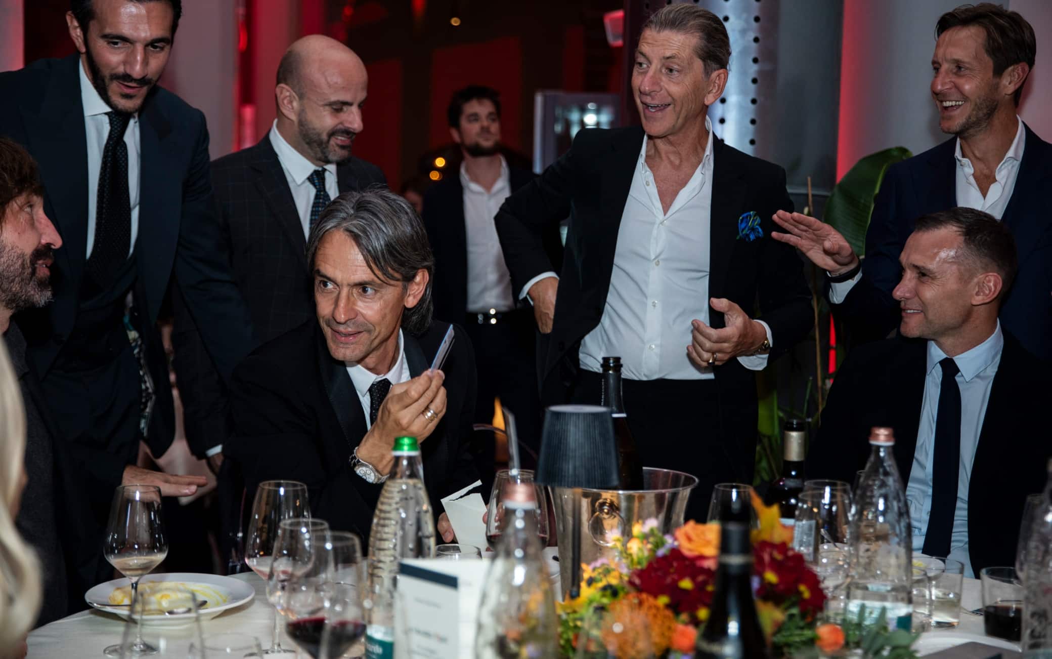 Alcuni partecipanti al Charity Gala Dinner: Pirlo, Inzaghi e Sheva