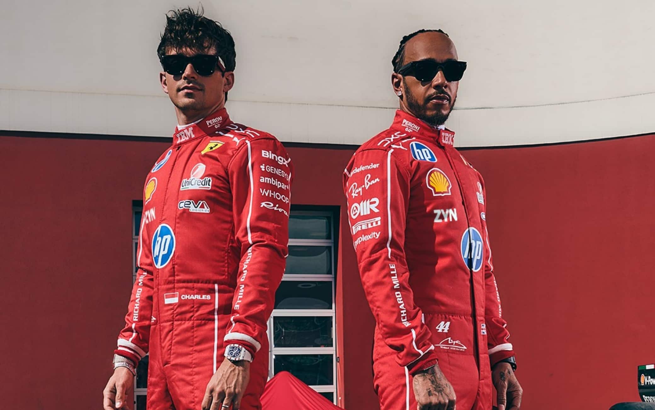 Ferrari, le tute di Leclerc e Hamilton per il GP Italia a Monza. FOTO