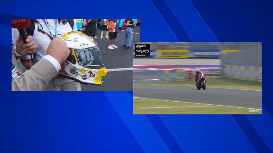 Aldeguer a Misano con un casco benefico firmato dal Papa