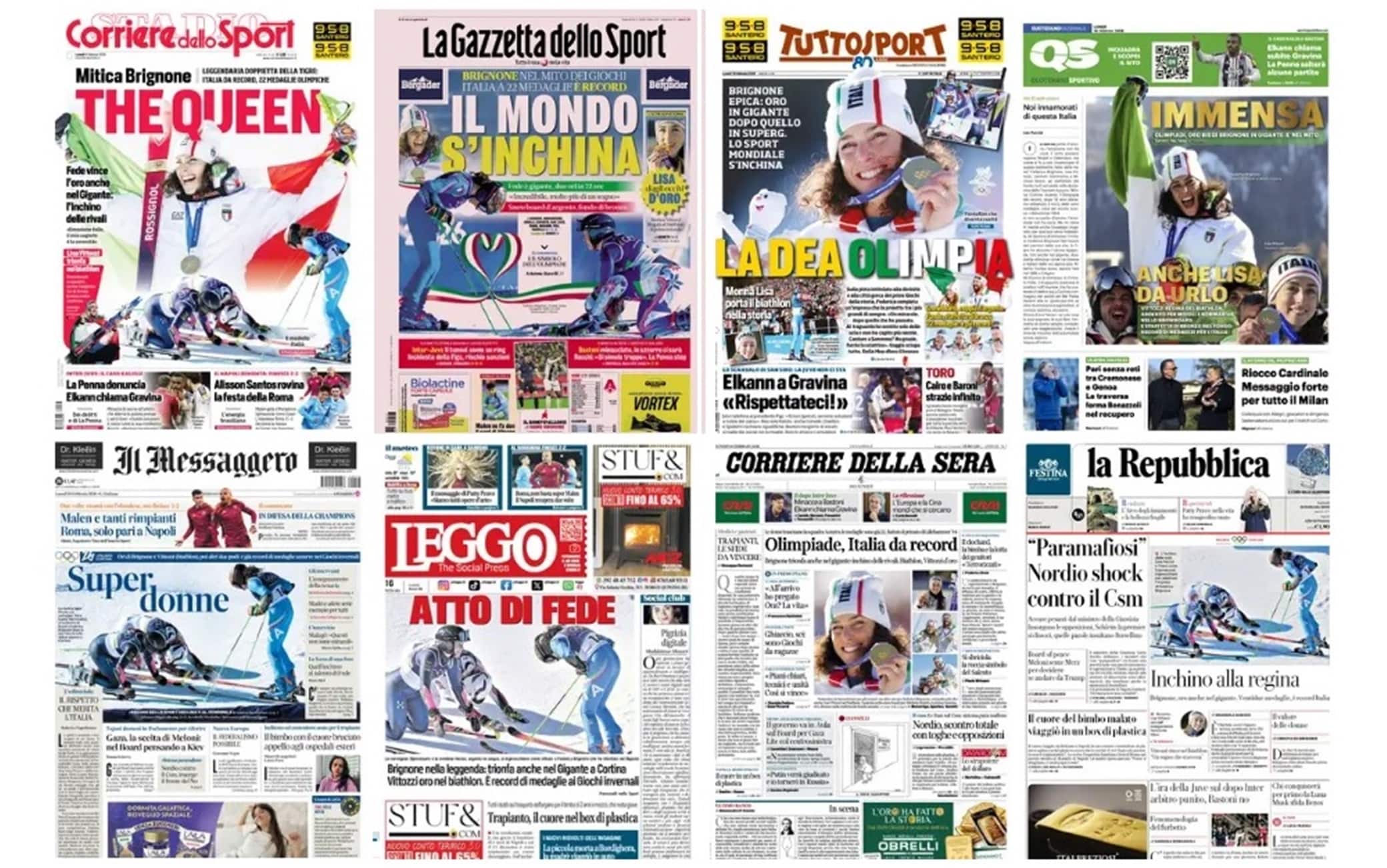 Federica Brignone e Lisa Vittozzi "Superdonne" alle Olimpiadi: la rassegna stampa