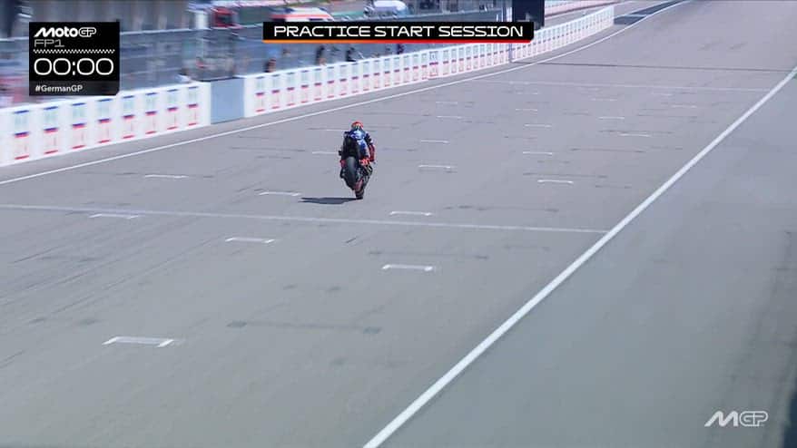 Quartararo, spettacolare stoppie sul rettilineo Sachsenring