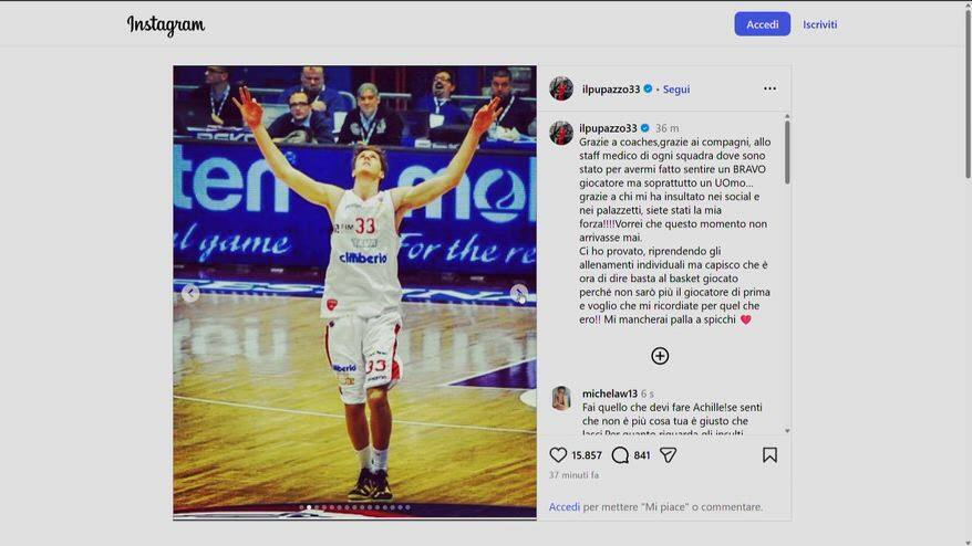 Polonara saluta il basket giocato. L'annuncio