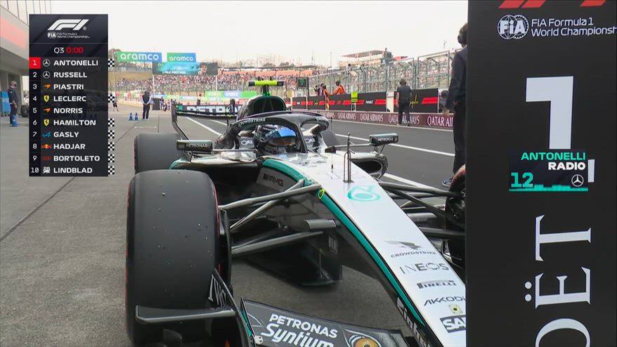 Antonelli, il team radio dopo la pole: "Let's go!"